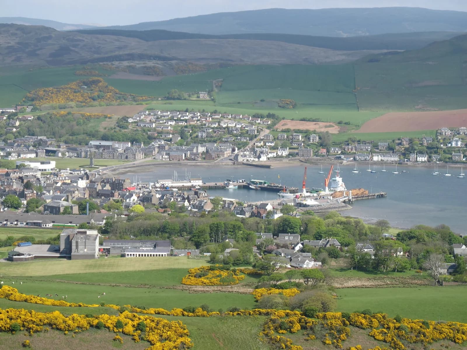 Campbeltown and harbour viewed from Beinn Ghuilean