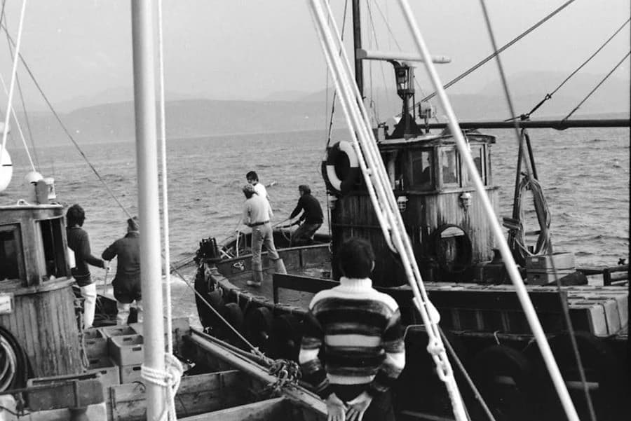 Historic herring fishing photograph from the Tarbert Life heritage collection