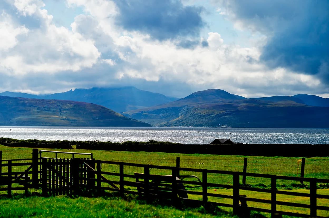 View across the water towards Arran from Skipness Seafood Cabin