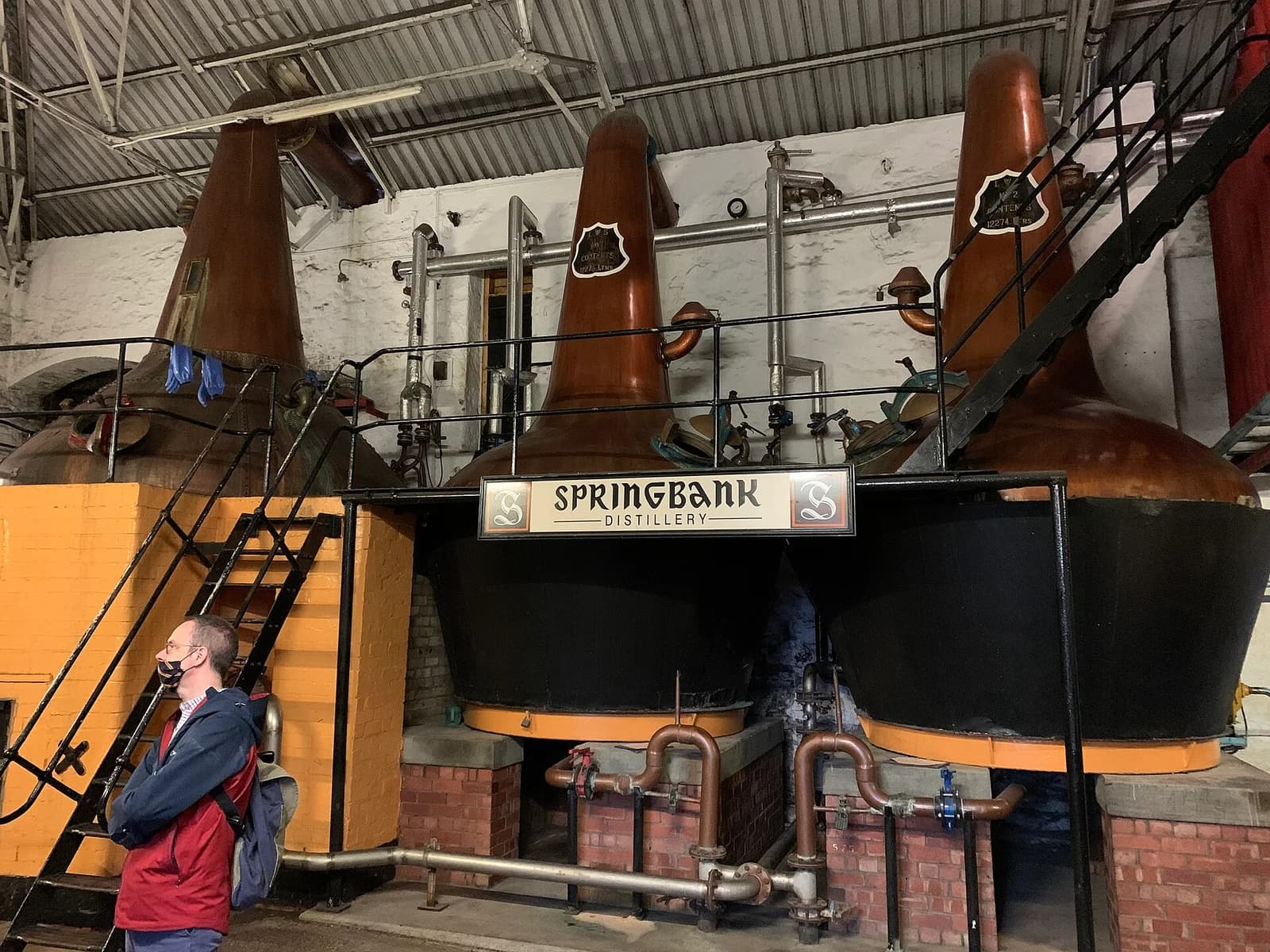 Copper pot stills at Springbank Distillery, Campbeltown